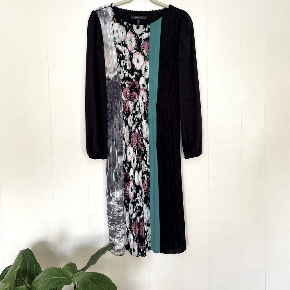 BCBG Max Azria | Long Sleeve Midi Floral Dress | XS